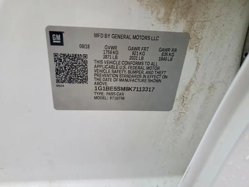 2019 CHEVROLET CRUZE LT  