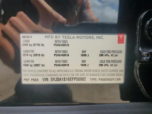 2014 TESLA MODEL S   