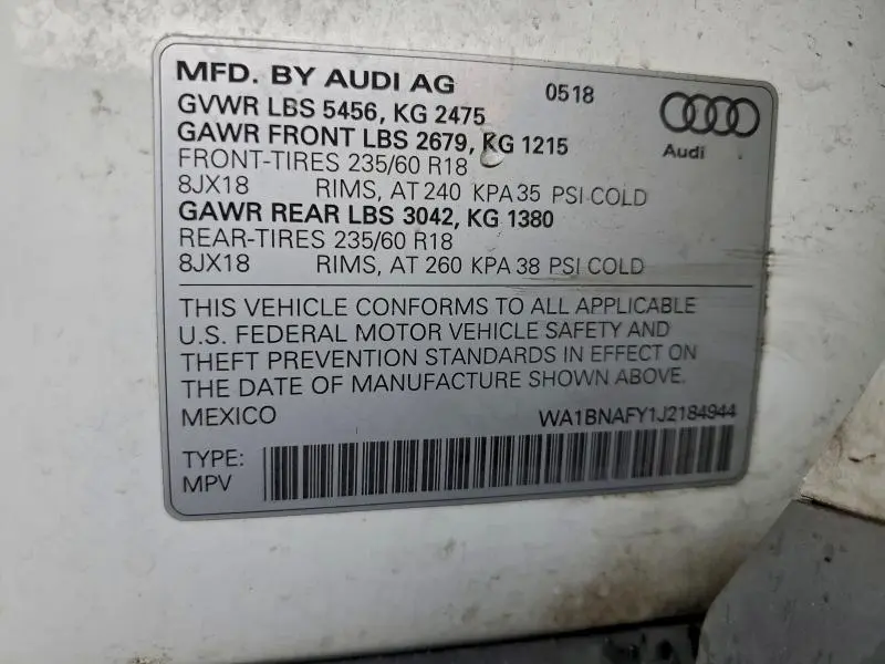 2018 AUDI Q5 PREMIUM PLUS  