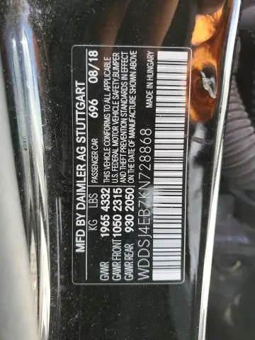 2019 MERCEDES-BENZ CLA 250