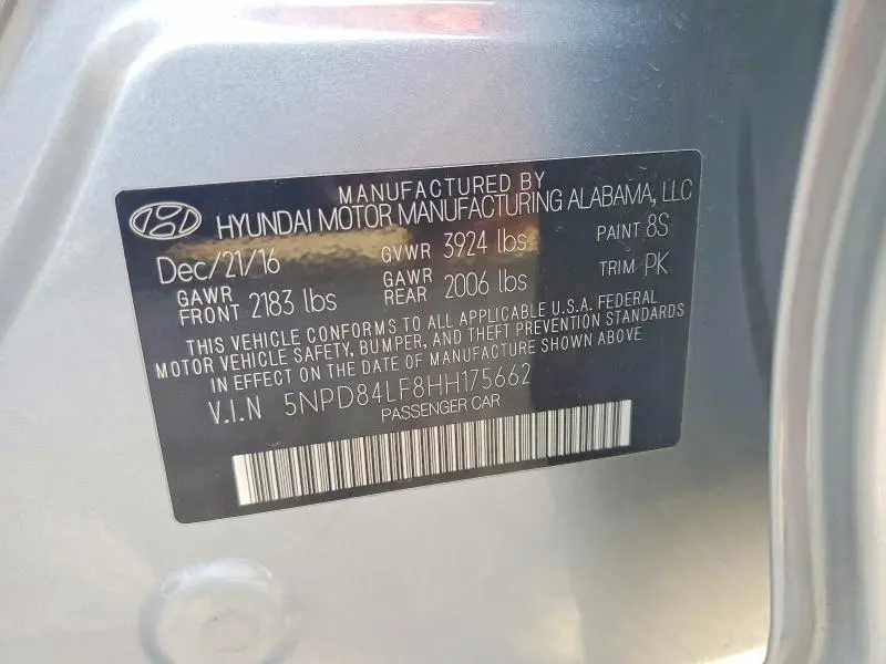 2017 HYUNDAI ELANTRA SE  