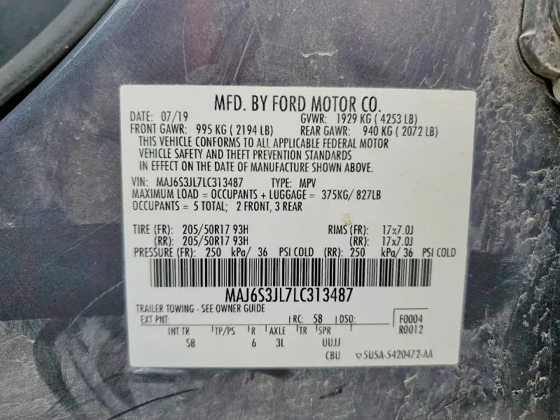 2020 FORD ECOSPORT SES  