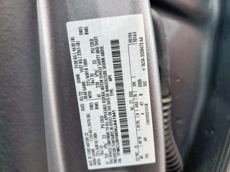 2022 FORD ESCAPE SEL  