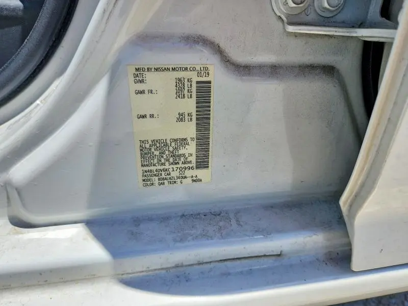 2019 NISSAN ALTIMA SV  