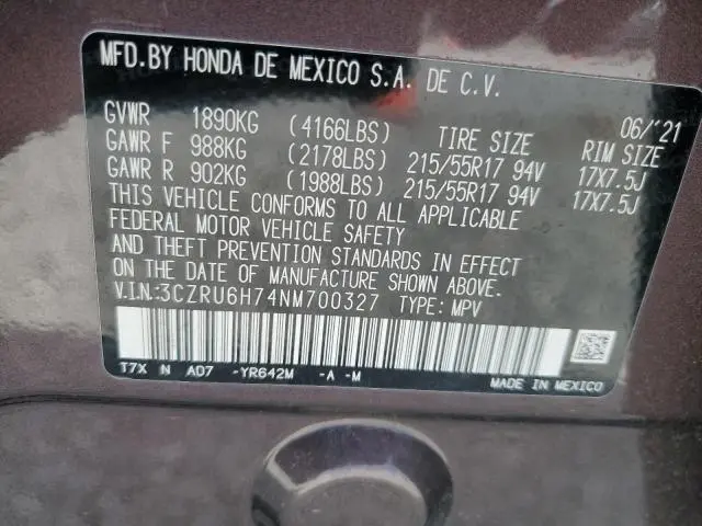 2022 HONDA HR-V EXL  