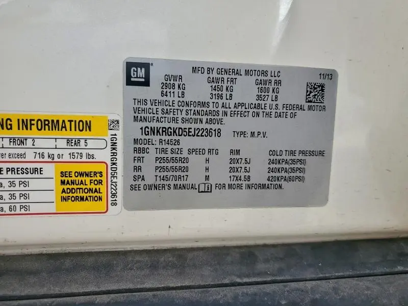 2014 CHEVROLET TRAVERSE LT  