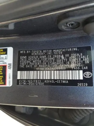 2010 TOYOTA CAMRY BASE  