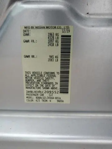 2020 NISSAN ALTIMA SR  