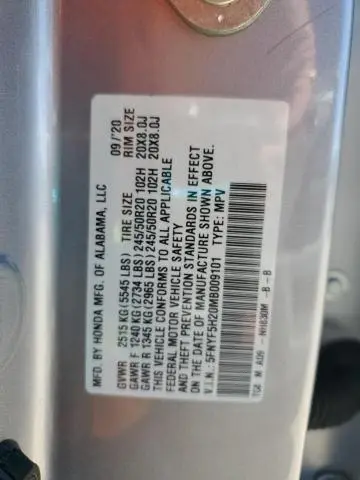 2021 HONDA PILOT SE  