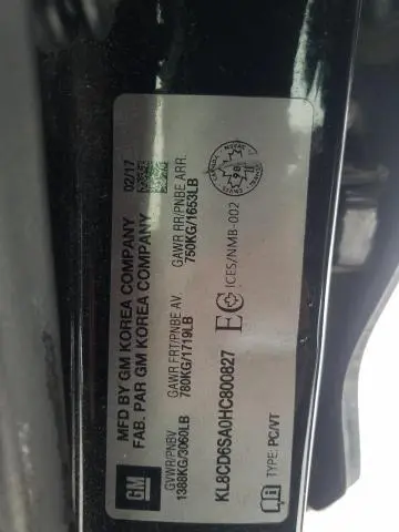 2017 CHEVROLET SPARK 1LT  