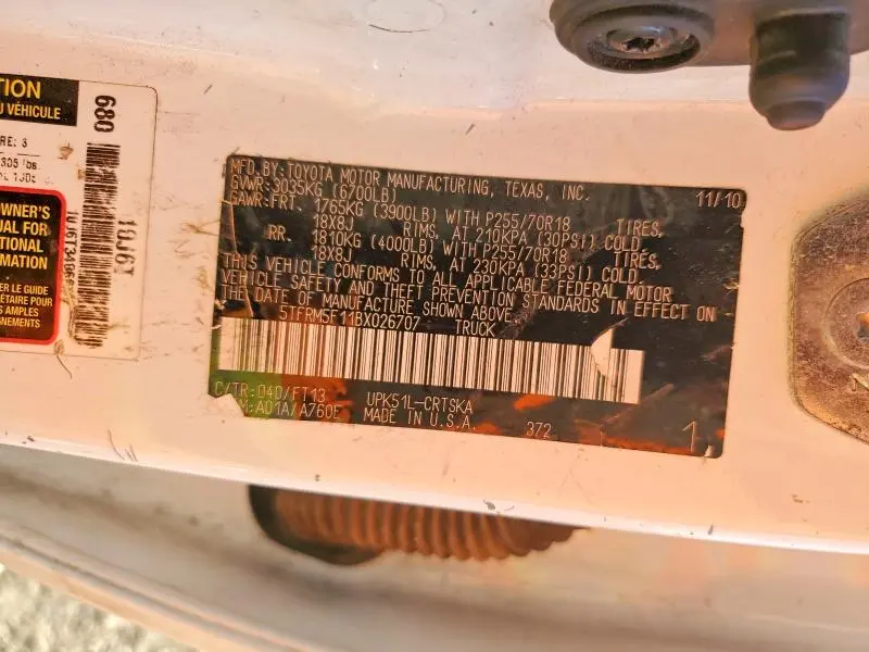 2011 TOYOTA TUNDRA DOUBLE CAB SR5  