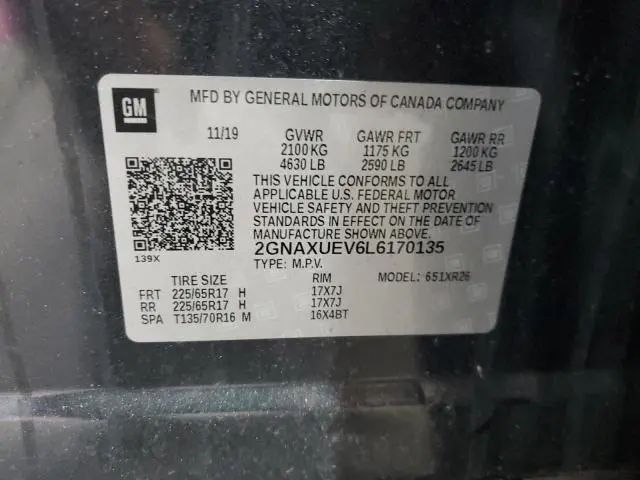 2020 CHEVROLET EQUINOX LT  