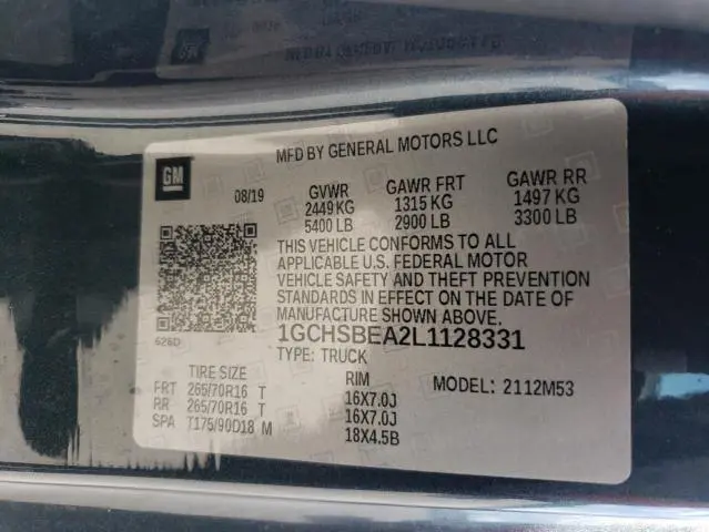 2020 CHEVROLET COLORADO   