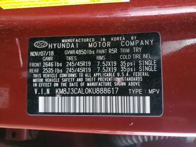 2019 HYUNDAI TUCSON LIMITED  