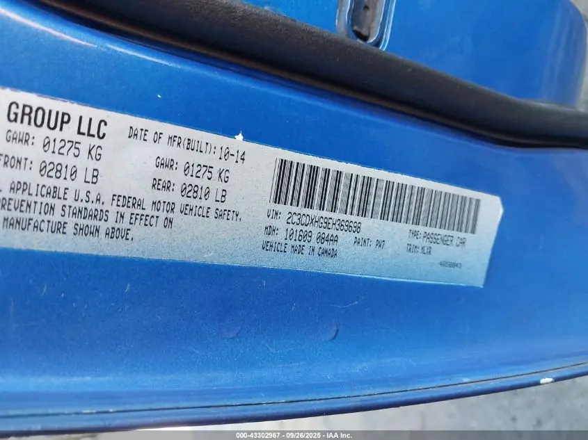 2014 DODGE CHARGER SXT PLUS