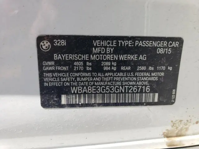 2016 BMW 328 XI SULEV  