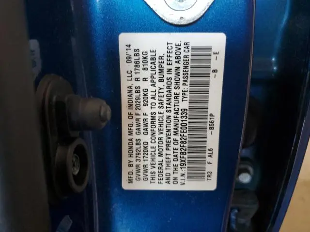2015 HONDA CIVIC EX  