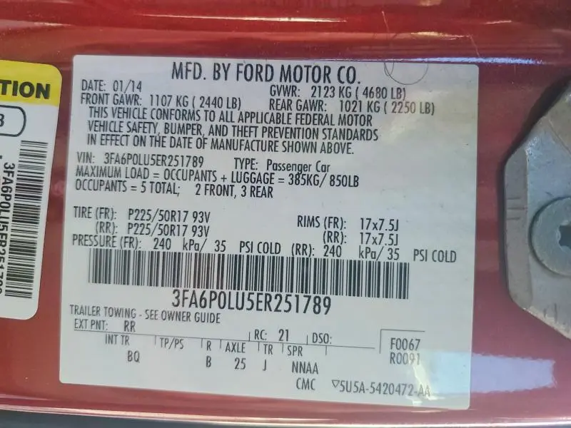 2014 FORD FUSION SE HYBRID  