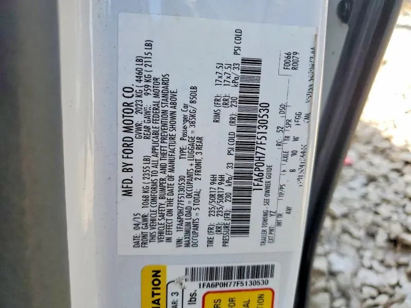 2015 FORD FUSION SE  