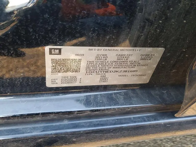 2019 CHEVROLET SILVERADO K1500 HIGH COUNTRY  