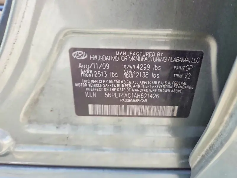 2010 HYUNDAI SONATA GLS  