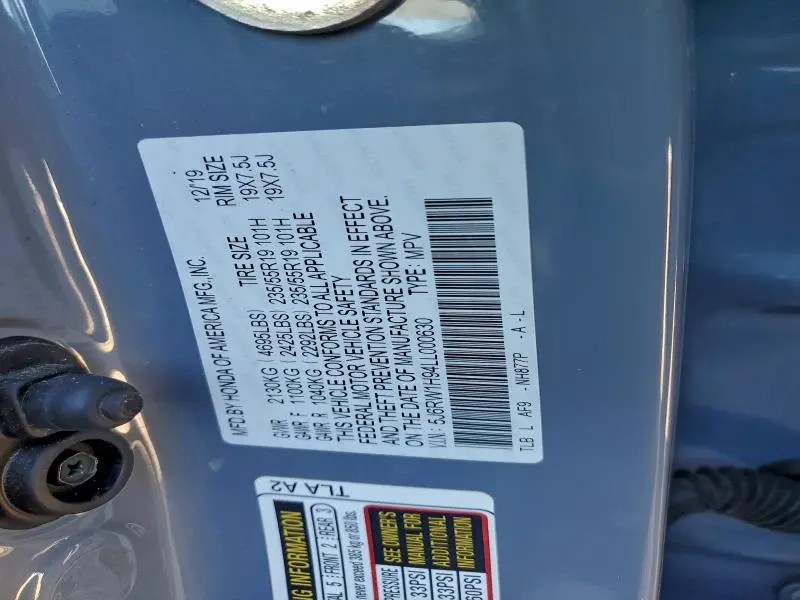 2020 HONDA CR-V TOURING  