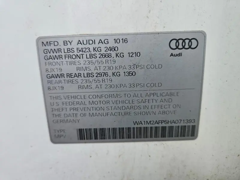 2017 AUDI Q5 PREMIUM PLUS  