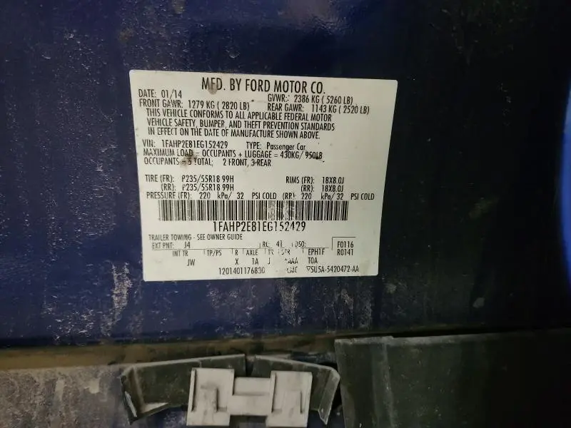 2014 FORD TAURUS SEL  