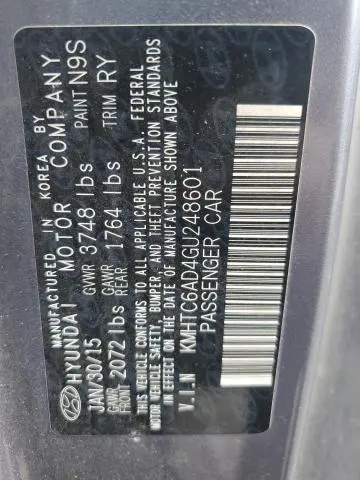2016 HYUNDAI VELOSTER   