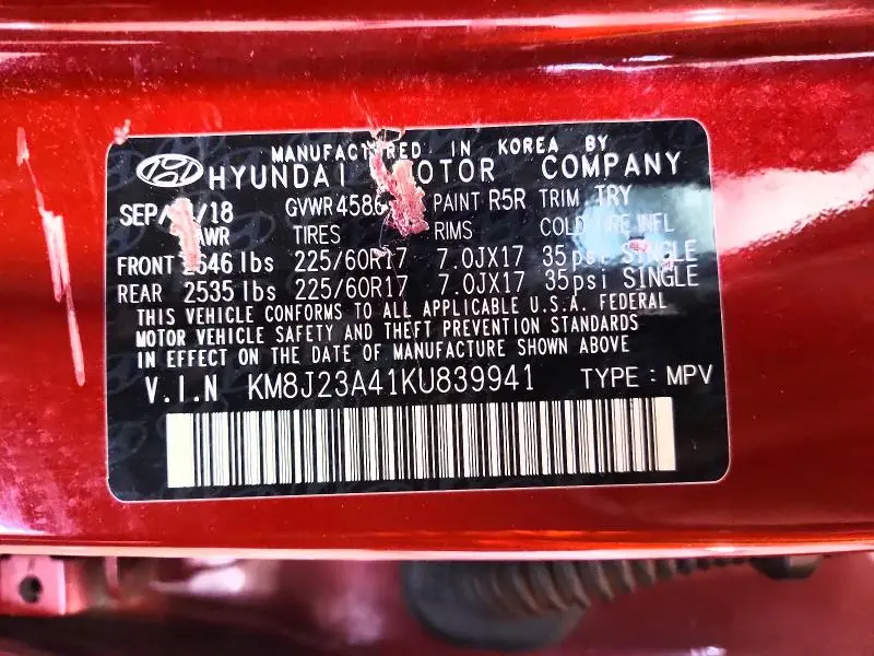 2019 HYUNDAI TUCSON SE  