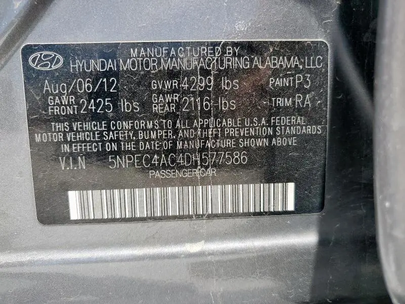 2013 HYUNDAI SONATA SE  