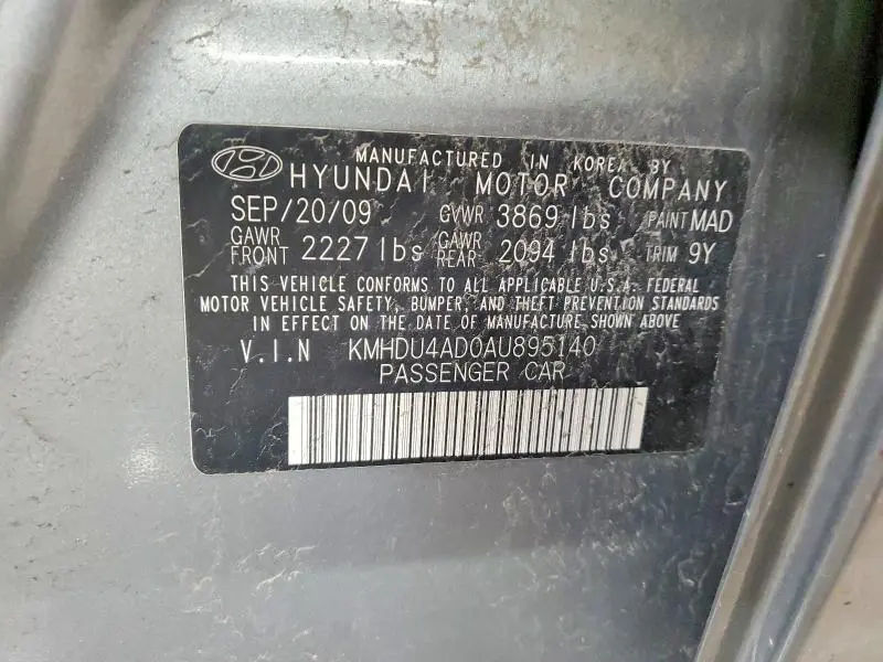 2010 HYUNDAI ELANTRA GLS  