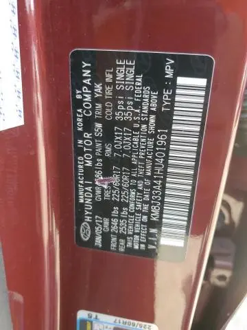 2017 HYUNDAI TUCSON LIMITED  