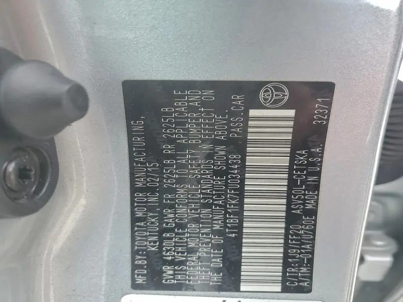 2015 TOYOTA CAMRY LE  