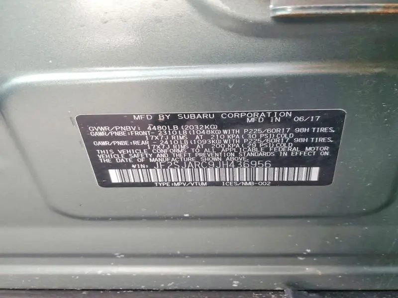 2018 SUBARU FORESTER 2.5I LIMITED  