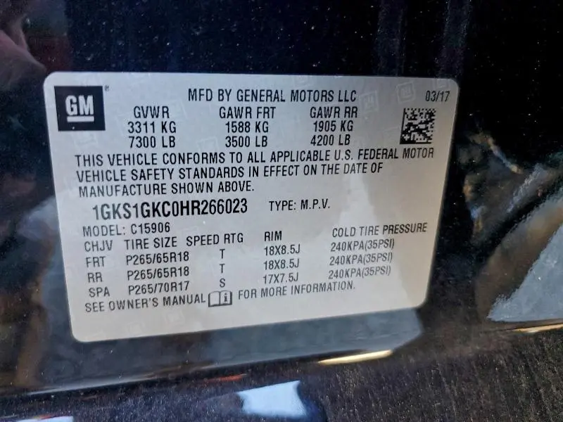 2017 GMC YUKON XL C1500 SLT  