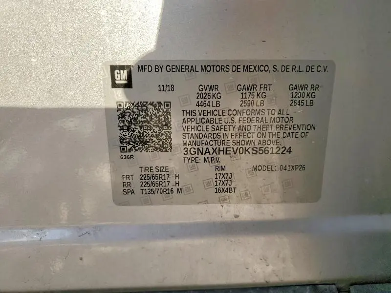 2019 CHEVROLET EQUINOX LS  