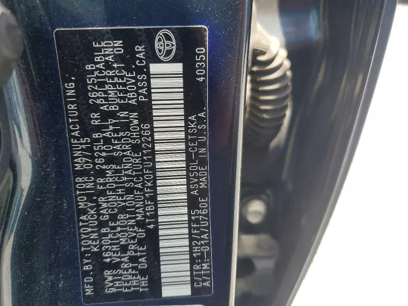 2015 TOYOTA CAMRY SE  