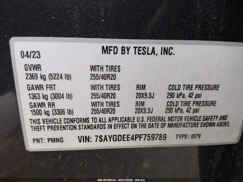 2023 TESLA MODEL Y AWD/LONG RANGE DUAL MOTOR ALL-WHEEL DRIVE