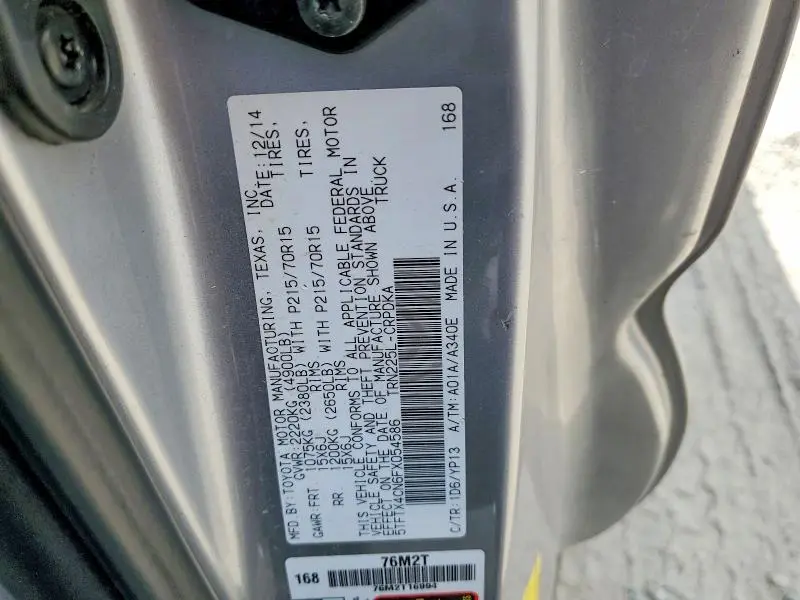 2015 TOYOTA TACOMA ACCESS CAB  
