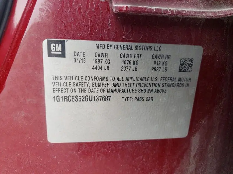 2016 CHEVROLET VOLT LT  