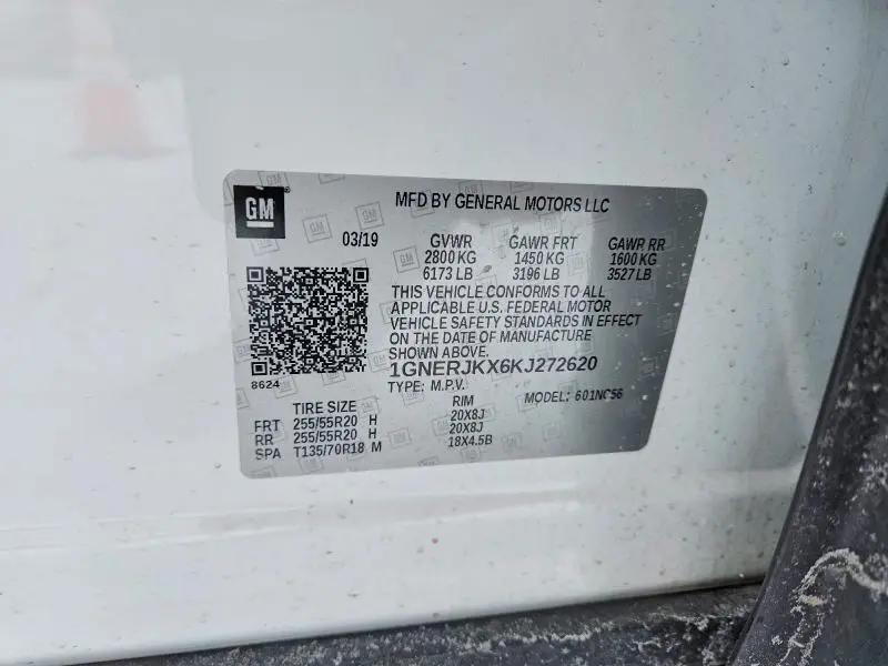 2019 CHEVROLET TRAVERSE RS  