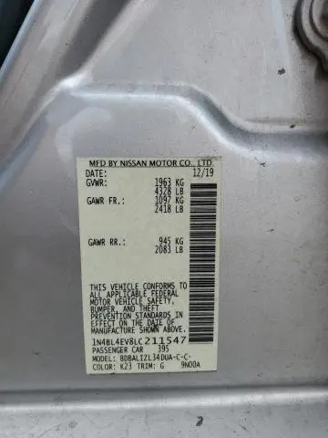 2020 NISSAN ALTIMA SL  