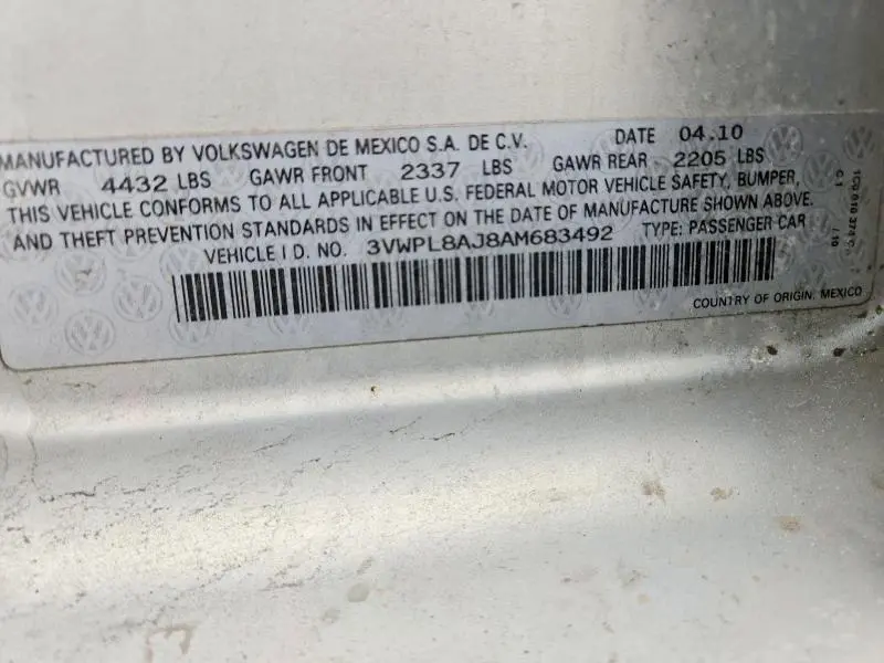 2010 VOLKSWAGEN JETTA TDI  