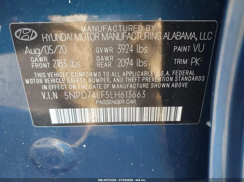 2020 HYUNDAI ELANTRA SE