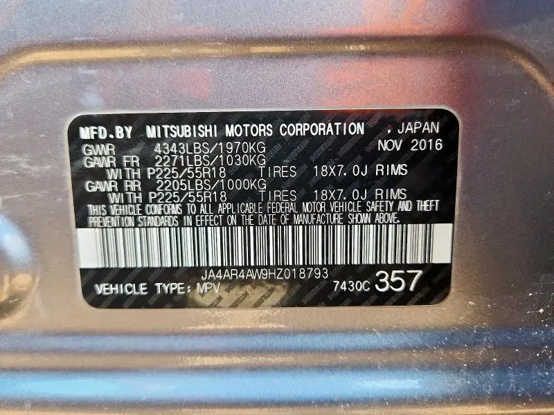 2017 MITSUBISHI OUTLANDER SPORT SEL  