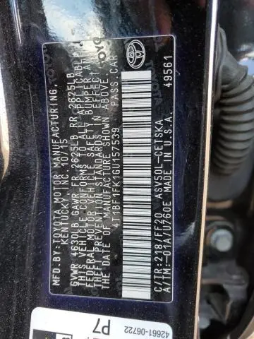 2016 TOYOTA CAMRY LE  