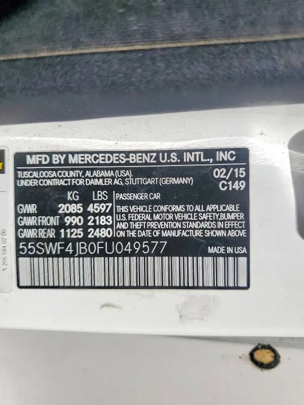 2015 MERCEDES-BENZ C 300  