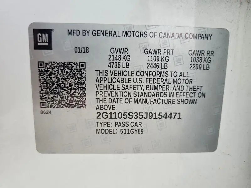 2018 CHEVROLET IMPALA LT  