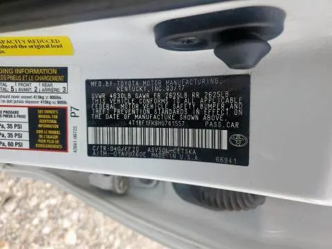 2017 TOYOTA CAMRY LE  